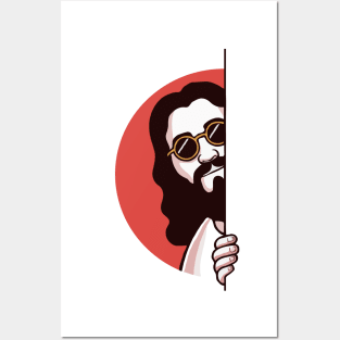 Cool Jesus Peeking Posters and Art